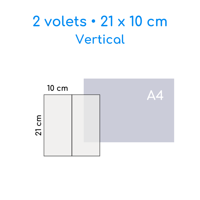 Dépliant 2 volets 21 x 10 cm vertical